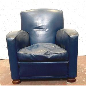 Art Deco Style Leather Armchair