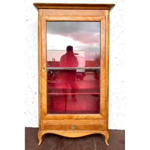 Louis XV Style Showcase In Cherry Wood And Veneer XIX Century