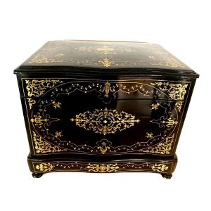 Napoleon III Complete Liqueur Cellar Boulle Marquetry Old Box