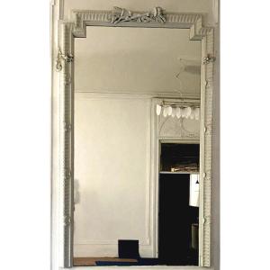 Louis XVI Style Mirror In Carved Wood 20th Century