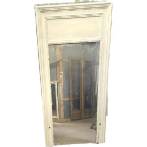 Louis XVI Style Mirror In Wood And Patinated Stucco 20th Century