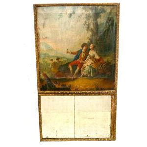 Louis XV Style Trumeau In Carved Wood 19th Century