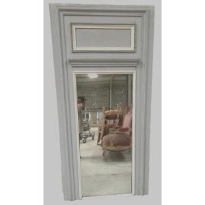 Louis XVI Style Trumeau In Wood And Patinated Stucco 20th Century