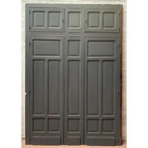 Front Of A Cupboard In Patinated Beech With 20th Century Doors