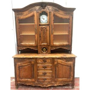 Louis XVI Style Two-part Buffet In Solid Walnut, 19th Century
