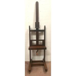 20th Century Solid Wood Rack And Pinion Easel