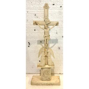 Carved Crucifix Devotional Object 19th Century