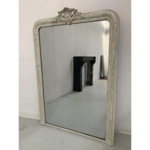 Louis XV Style Mirror In Wood And Patinated Stucco, 19th Century