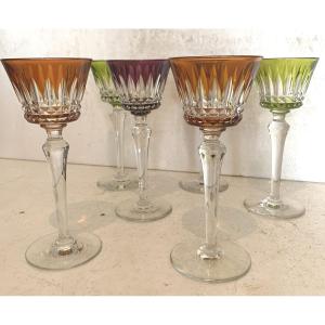 Set Of Six Cut Crystal Glasses From The House Of Baccarat, 20th Century