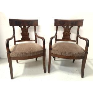 Pair Of 19th Century Mahogany Armchairs