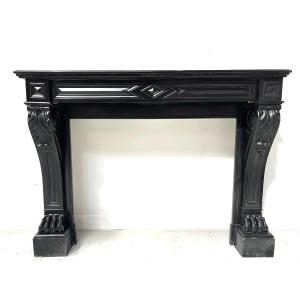 Napoleon III Fireplace With Claw Feet In Black Marble, 19th Century