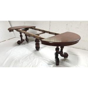 Napoleon III Central Leg Table, Solid Mahogany, 19th Century