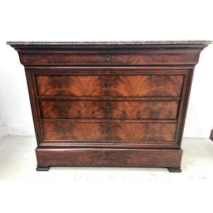Louis Philippe Mahogany Chest Of Drawers, 19th Century