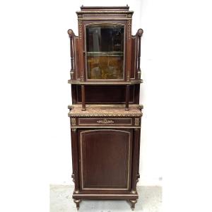 Napoleon III Mahogany And Chiseled Bronze Display Cabinet, 19th Century