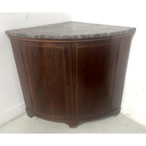 Half-moon Corner Cabinet In Louis XVI Style, 19th Century