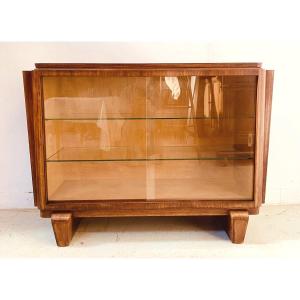 Art Deco Display Case In Mahogany And Veneer, 20th Century