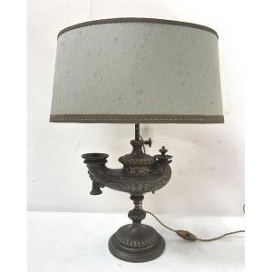 Old Oil Lamp, Electrically Powered, 19th Century