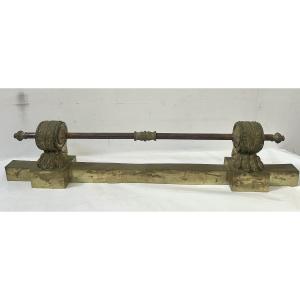 Restoration Period Fireplace Bar In 19th Century Gilded Bronze