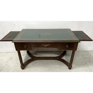 Empire Style Desk In Mahogany And Veneer, 20th Century