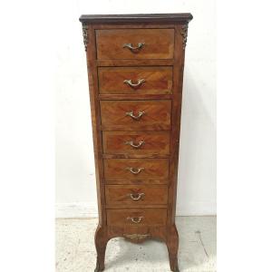 Louis XV Style Seven-day Chest In Rosewood Veneer, 20th Century