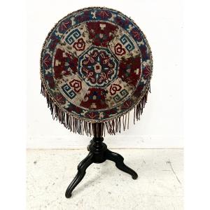 Napoleon III Tilting Side Table In Blackened Wood, 19th Century