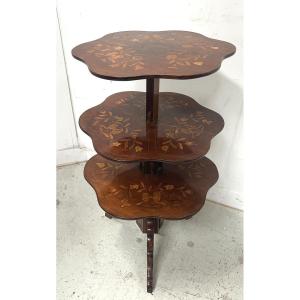 Three-top Inlaid Dumb Waiter 19th Century