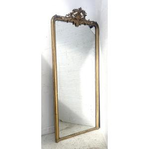 Gilded Rocaille-style Mirror In Wood And Gilded Stucco 19th Century