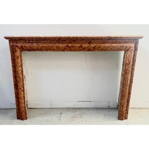 Louis XIV Style Mantel In Speckled Breche Marble XIX Century