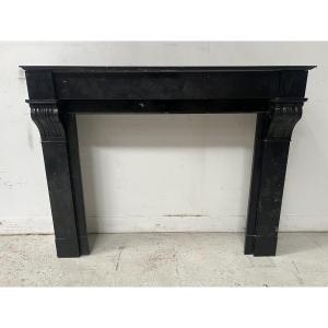 Napoleon III Period Black Marble Corbel Mantel . 19th Century .