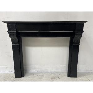 Napoleon III Period Black Marble Corbel Mantel . 19th Century .