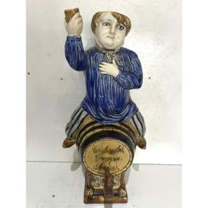 Polychrome Earthenware Fountain 20th Century