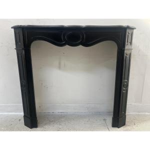 Louis XV Model Pompadour Mantel Black Speckled Marble XX Century