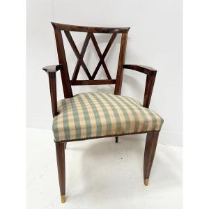 Art Deco Solid Mahogany Office Armchair 20th Century