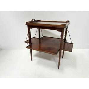 Serving Table In Mahogany Decorated With Net Of Marquetry XX Century