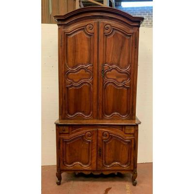 Buffet 2 Corps Louis XV In Walnut / XVIII Century Furniture / Antique XVIII Furniture