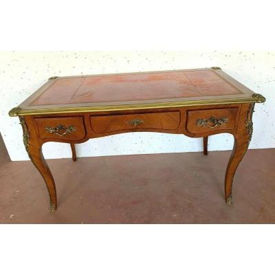 Louis XV Style Ceremonial Desk Red Leather Top XX Century