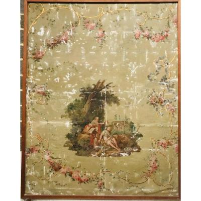 Large Decorative Panel Painted From A Scene In The Antique XIX Century
