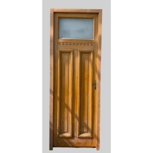 Art Deco Passage Door In Patinated Fir XX Century