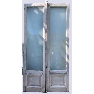French Door With Two Leaves In Solid Oak XX Century