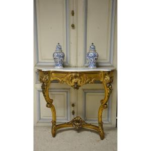 Lxv Style Golden Wood Console