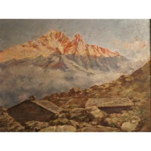 Mountain Landscape Signed C. Castelli (1870-1959)