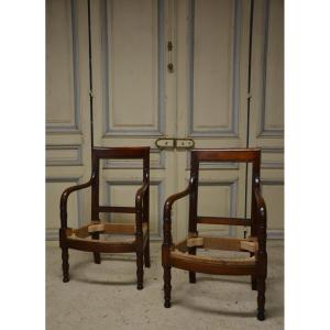Paire De Fauteuils époque Restauration