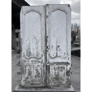 18th Century Double-leaf Painted Oak Front Door
