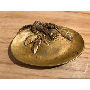 Bronze Trinket Tray Signed A.villien, Circa 1920