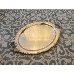Large Silver-plated Metal Tray From The 1900s