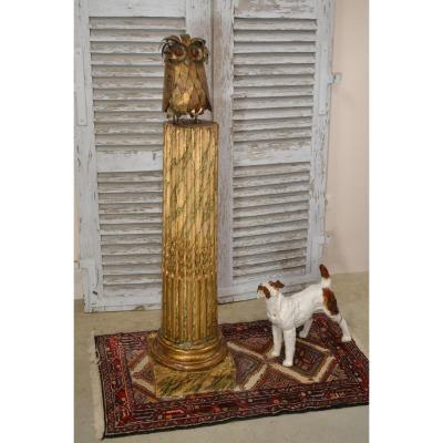 Owl Column Wood Louis XVI Style