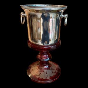 "important Cooler / Ice Bucket In Silver Metal XIXth Louis XV Style"