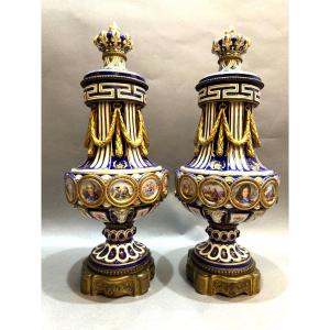 Pair Of Sèvres Porcelain Vases 