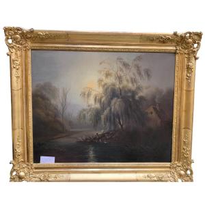 Lido Pondavice, Oil On Canvas, Table.