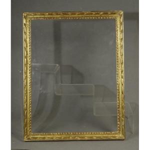 Small Baguette Frame 18th Century Style Gilded Wood 20th Century Rebate: 29.5 X 22.5 Cm